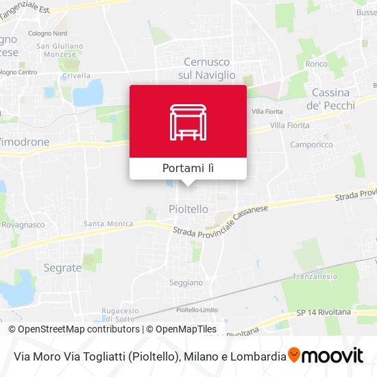 Mappa Via Moro Via Togliatti (Pioltello)