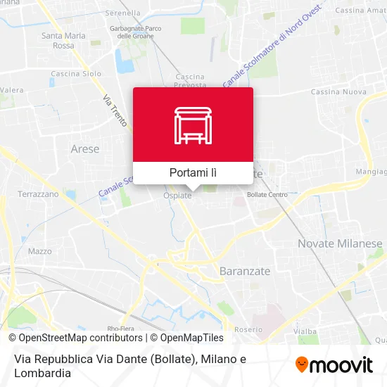 Mappa Via Repubblica Via Dante (Bollate)