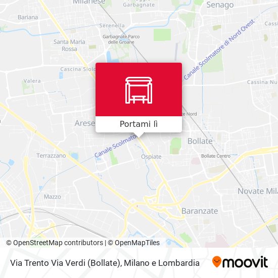 Mappa Via Trento Via Verdi (Bollate)