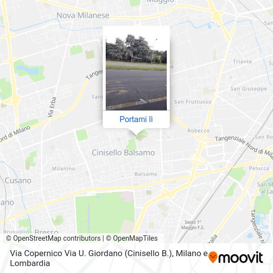 Mappa Via Copernico Via U. Giordano (Cinisello B.)