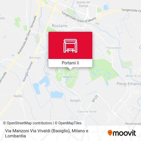 Mappa Via Manzoni Via Vivaldi (Basiglio)
