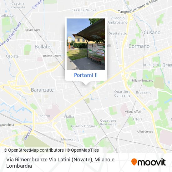 Mappa Via Rimembranze Via Latini (Novate)