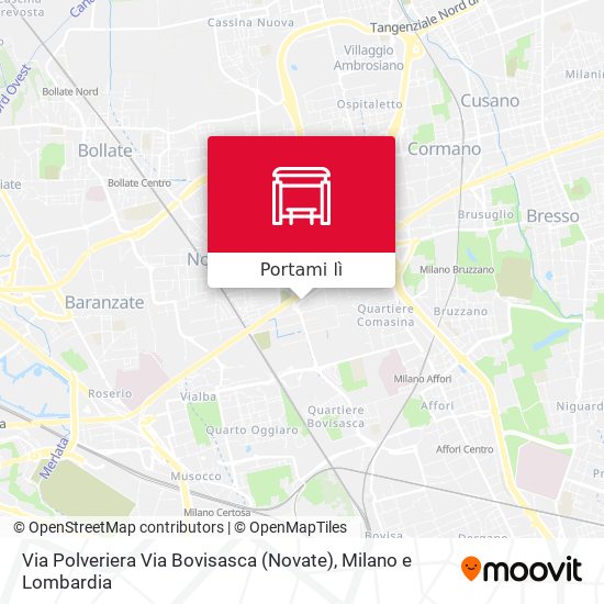 Mappa Via Polveriera Via Bovisasca (Novate)