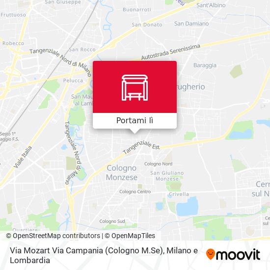 Mappa Via Mozart Via Campania (Cologno M.Se)