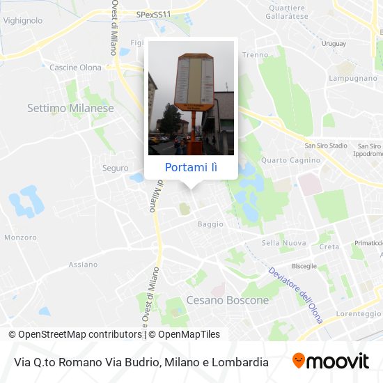 Mappa Via Q.to Romano Via Budrio
