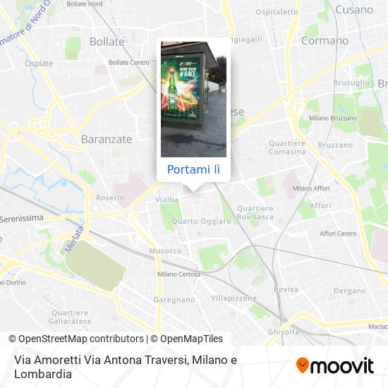 Mappa Via Amoretti Via Antona Traversi
