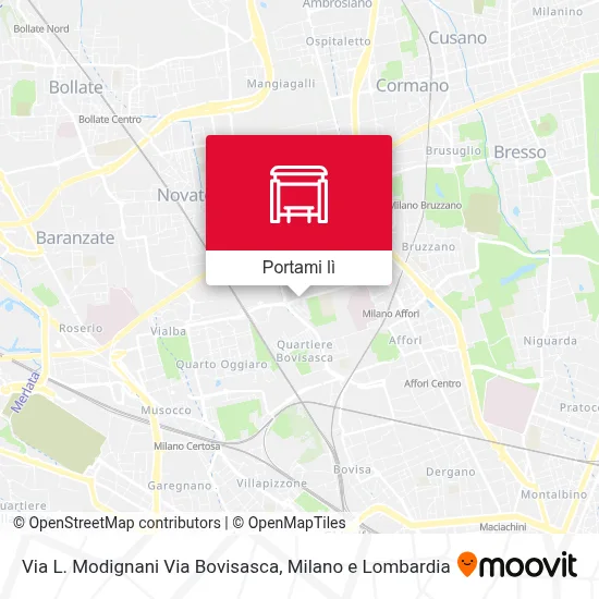 Mappa Via L. Modignani Via Bovisasca