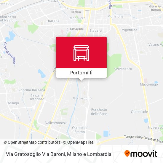 Mappa Via Gratosoglio Via Baroni