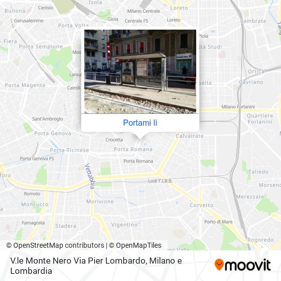 Mappa V.le Monte Nero Via Pier Lombardo