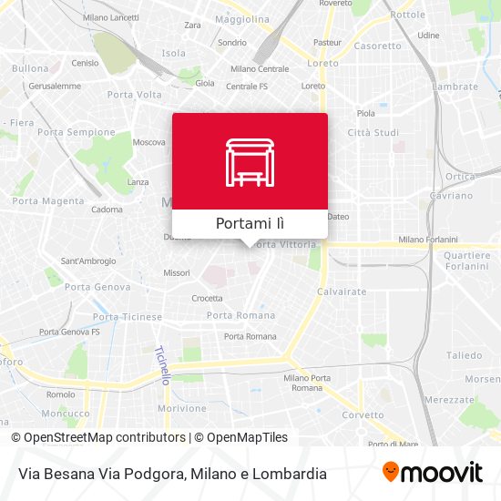 Mappa Via Besana Via Podgora