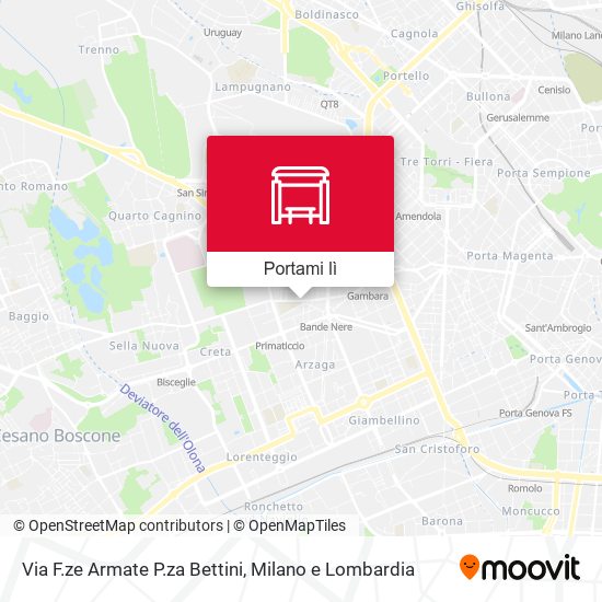 Mappa Via F.ze Armate P.za Bettini