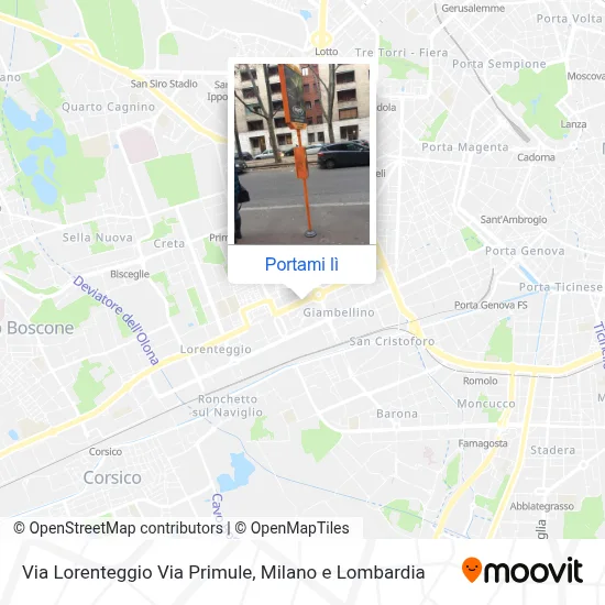 Mappa Via Lorenteggio Via Primule