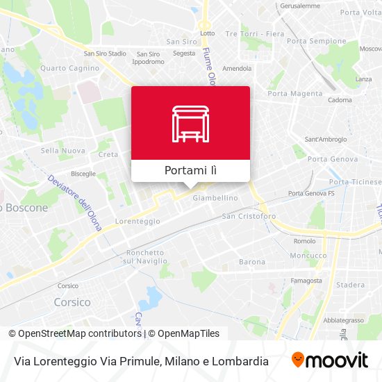 Mappa Via Lorenteggio Via Primule