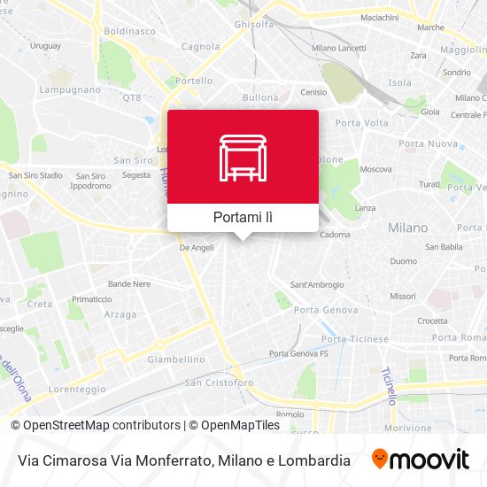 Mappa Via Cimarosa Via Monferrato