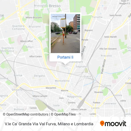 Mappa V.le Ca' Granda Via Val Furva