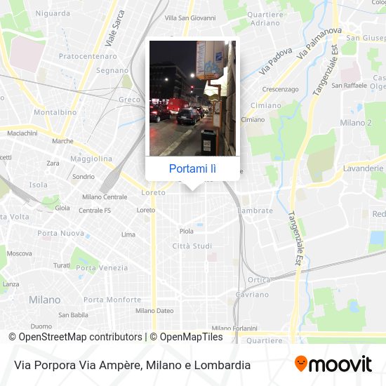 Mappa Via Porpora Via Ampère