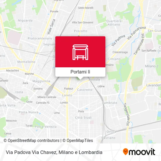 Mappa Via Padova Via Chavez