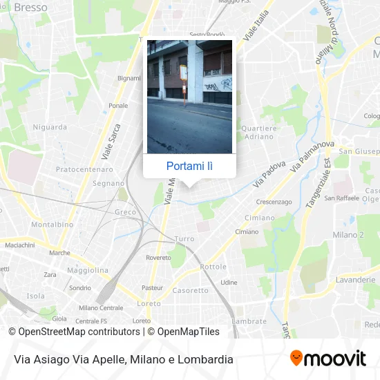 Mappa Via Asiago Via Apelle