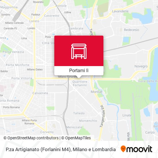 Mappa P.za Artigianato (Forlanini M4)