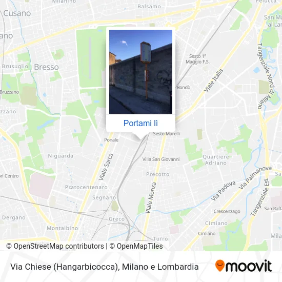 Mappa Via Chiese (Hangarbicocca)