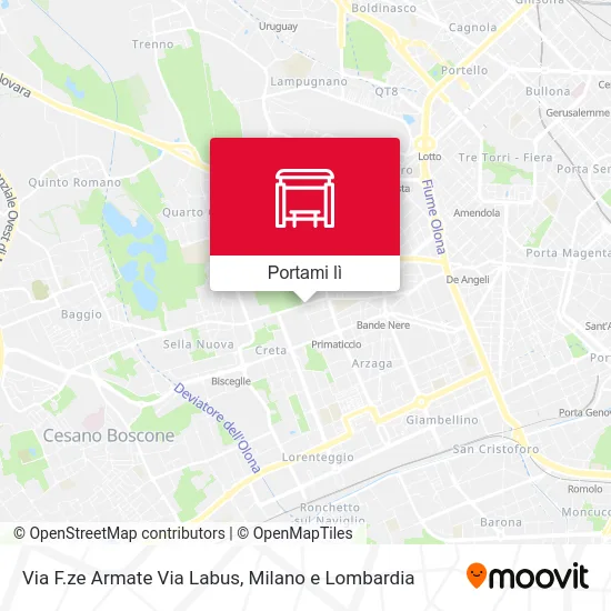 Mappa Via F.ze Armate Via Labus