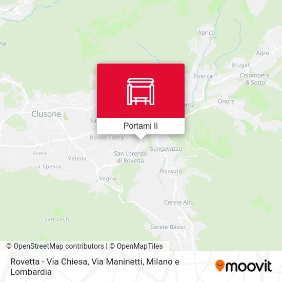 Mappa Rovetta - Via Chiesa, Via Maninetti