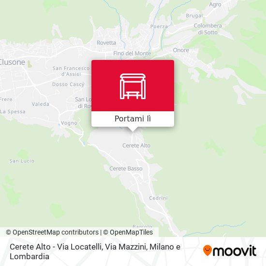 Mappa Cerete Alto - Via Locatelli, Via Mazzini