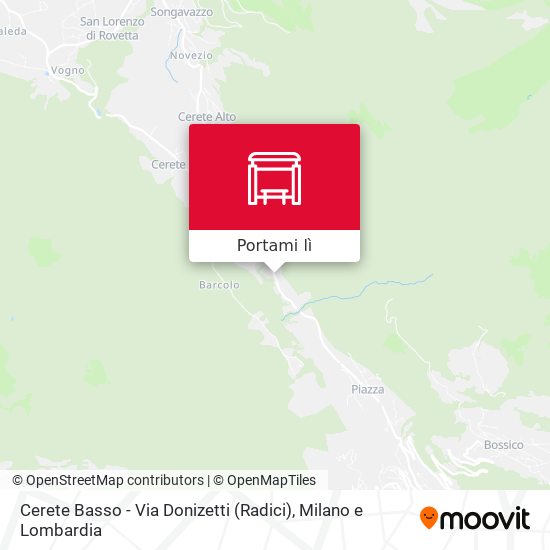 Mappa Cerete Basso - Via Donizetti (Radici)