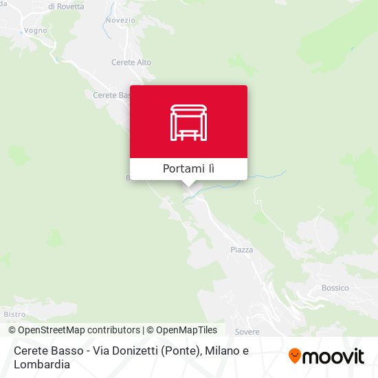 Mappa Cerete Basso - Via Donizetti (Ponte)