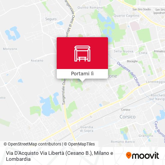 Mappa Via D'Acquisto Via Libertà (Cesano B.)