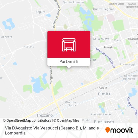 Mappa Via D'Acquisto Via Vespucci (Cesano B.)