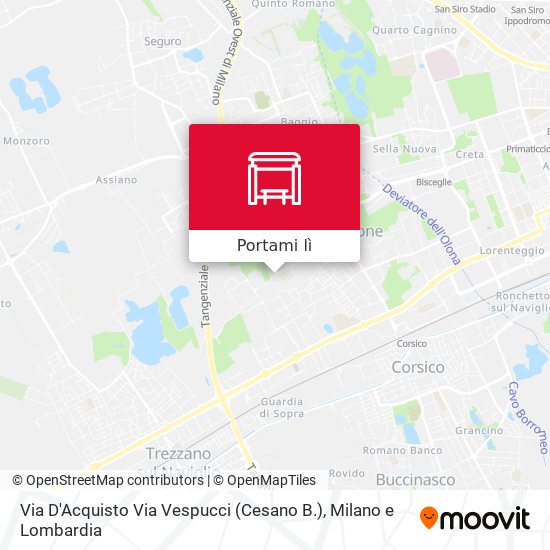 Mappa Via D'Acquisto Via Vespucci (Cesano B.)