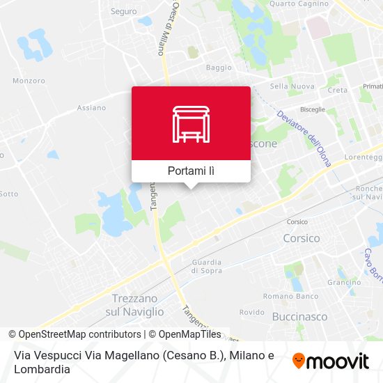 Mappa Via Vespucci Via Magellano (Cesano B.)