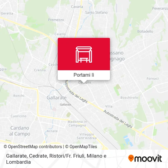 Mappa Gallarate, Cedrate, Ristori / Fr. Friuli