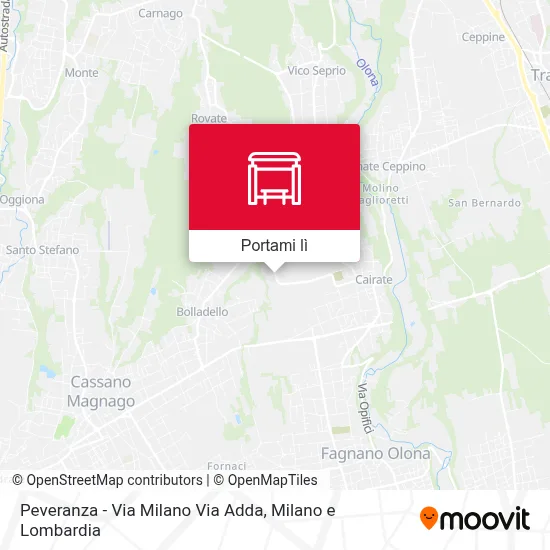Mappa Peveranza - Via Milano Via Adda