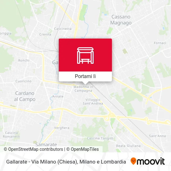 Mappa Gallarate - Via Milano (Chiesa)