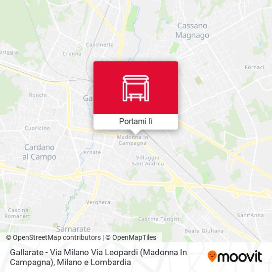 Mappa Gallarate - Via Milano Via Leopardi (Madonna In Campagna)