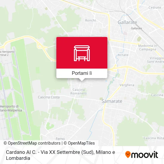 Mappa Cardano Al C. - Via XX Settembre (Sud)