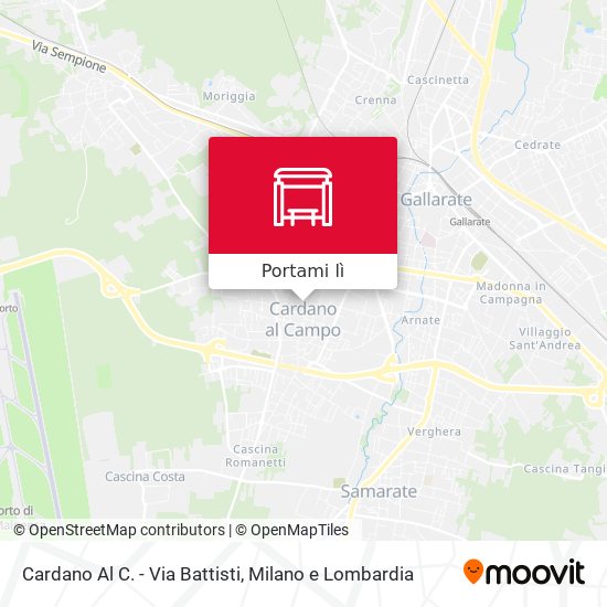 Mappa Cardano Al C. - Via Battisti