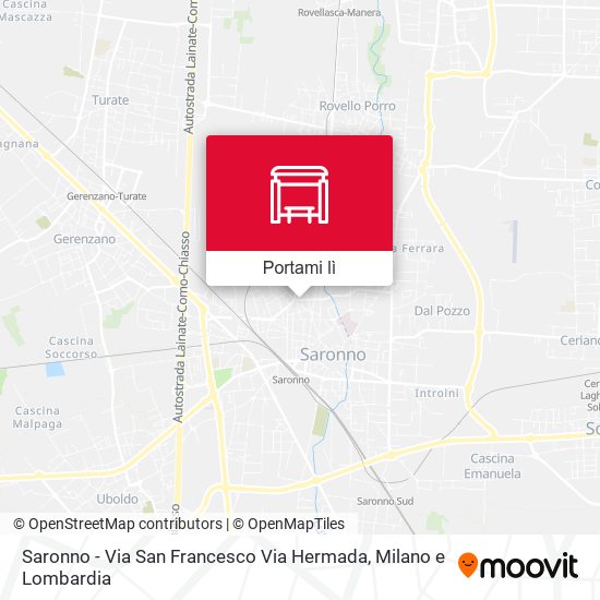 Mappa Saronno - Via San Francesco Via Hermada