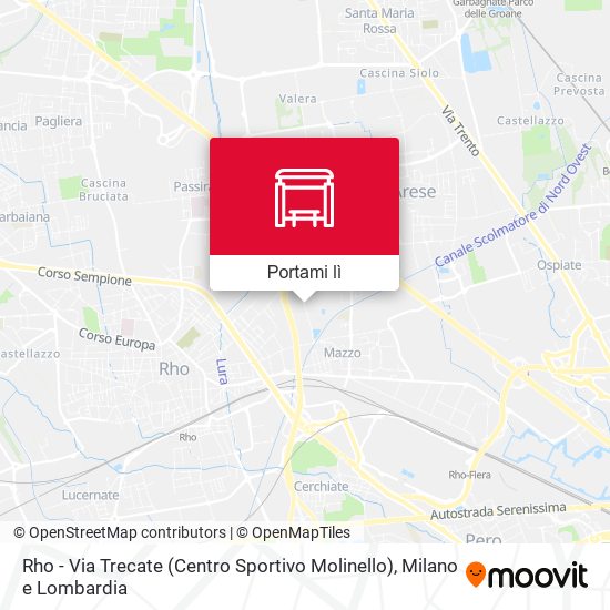 Mappa Rho - Via Trecate (Centro Sportivo Molinello)