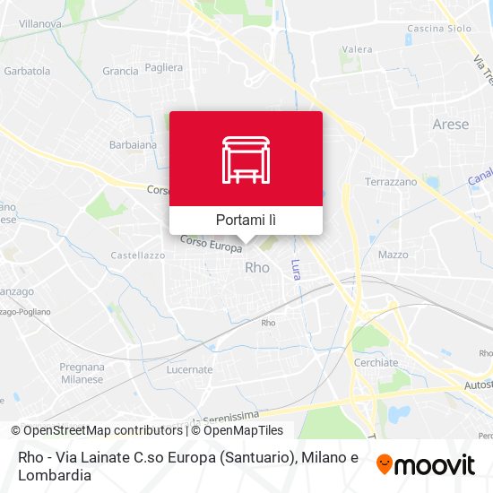 Mappa Rho - Via Lainate C.so Europa (Santuario)