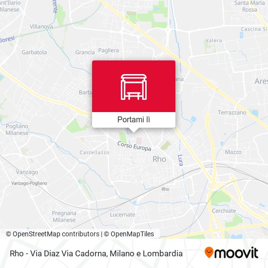 Mappa Rho - Via Diaz Via Cadorna