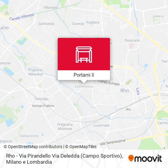 Mappa Rho - Via Pirandello Via Deledda (Campo Sportivo)
