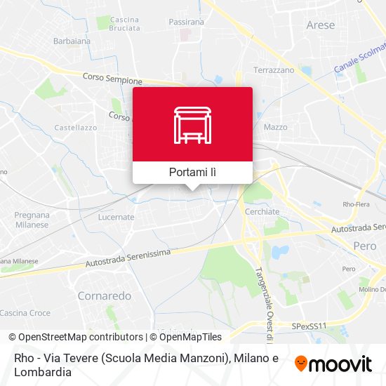 Mappa Rho - Via Tevere (Scuola Media Manzoni)