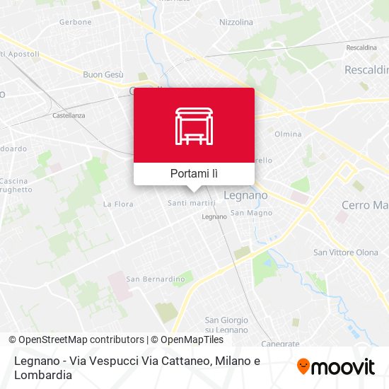 Mappa Legnano - Via Vespucci Via Cattaneo