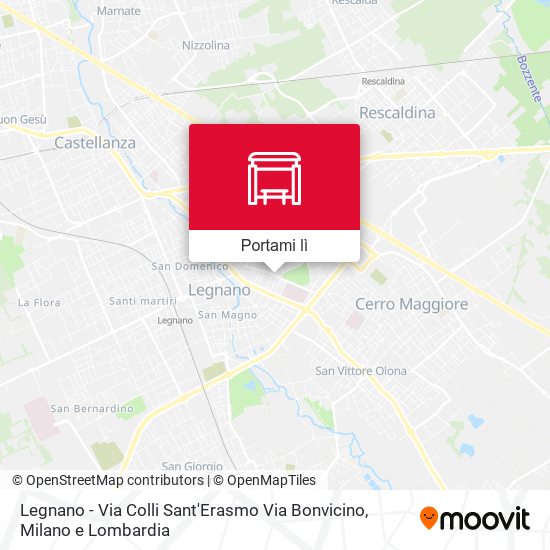 Mappa Legnano - Via Colli Sant'Erasmo Via Bonvicino