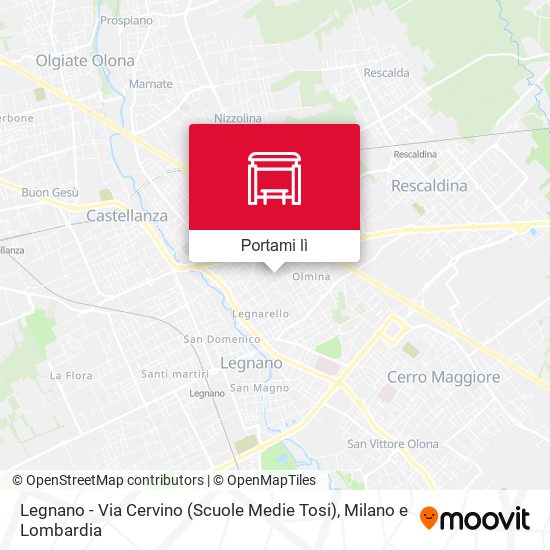 Mappa Legnano - Via Cervino (Scuole Medie Tosi)