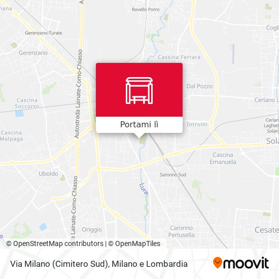 Mappa Via Milano (Cimitero Sud)