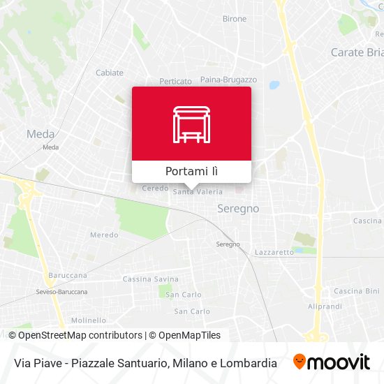 Mappa Via Piave - Piazzale Santuario